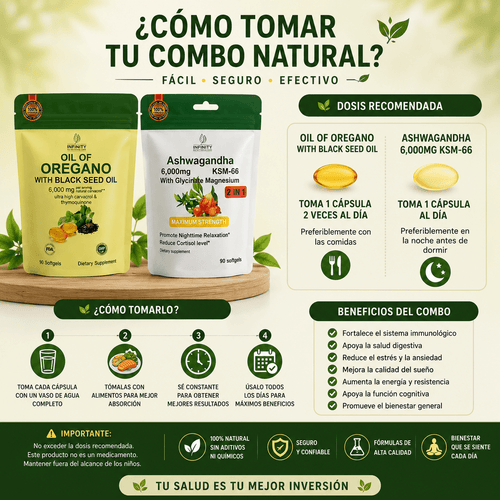 COMBO BIENESTAR INTEGRAL (ORÉGANO, ASHAWAGANDHA Y MAGNESIO) - Clickmarket