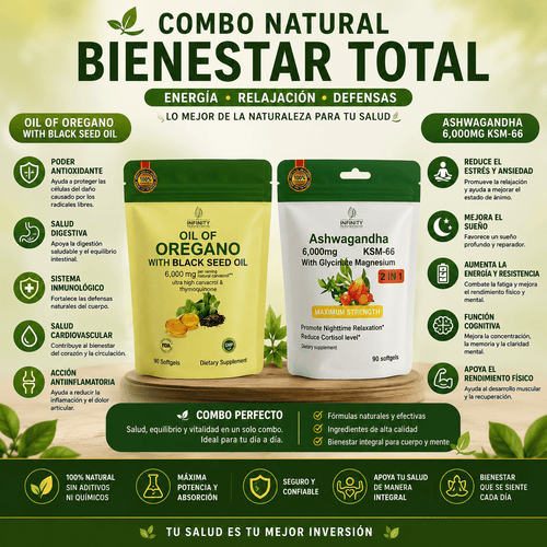COMBO BIENESTAR INTEGRAL (ORÉGANO, ASHAWAGANDHA Y MAGNESIO) - Clickmarket
